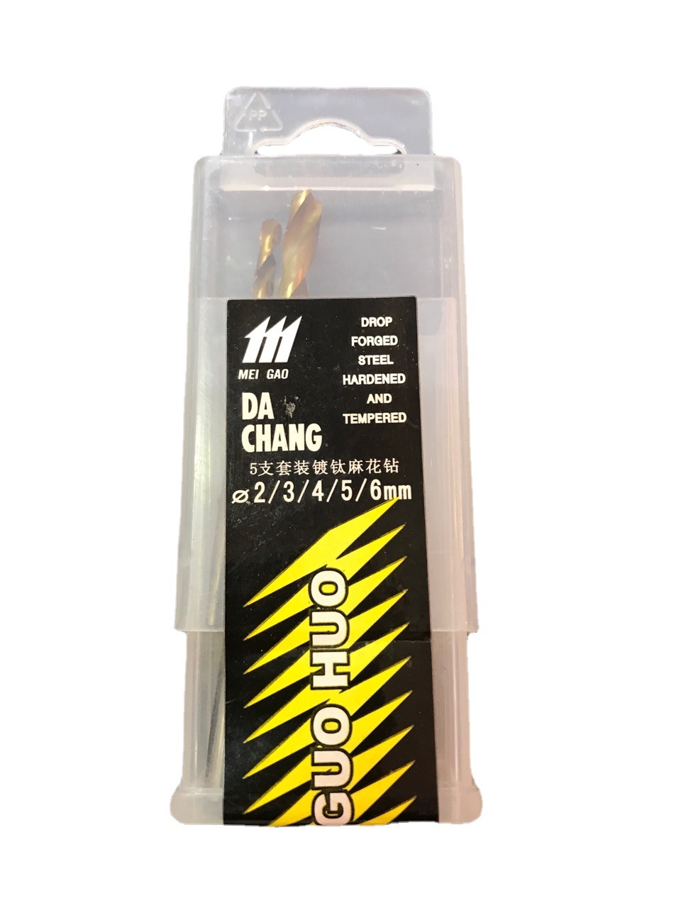 大昌111美高5支套装高速钢镀钛麻花钻铁板角铁薄不锈钢打孔包邮