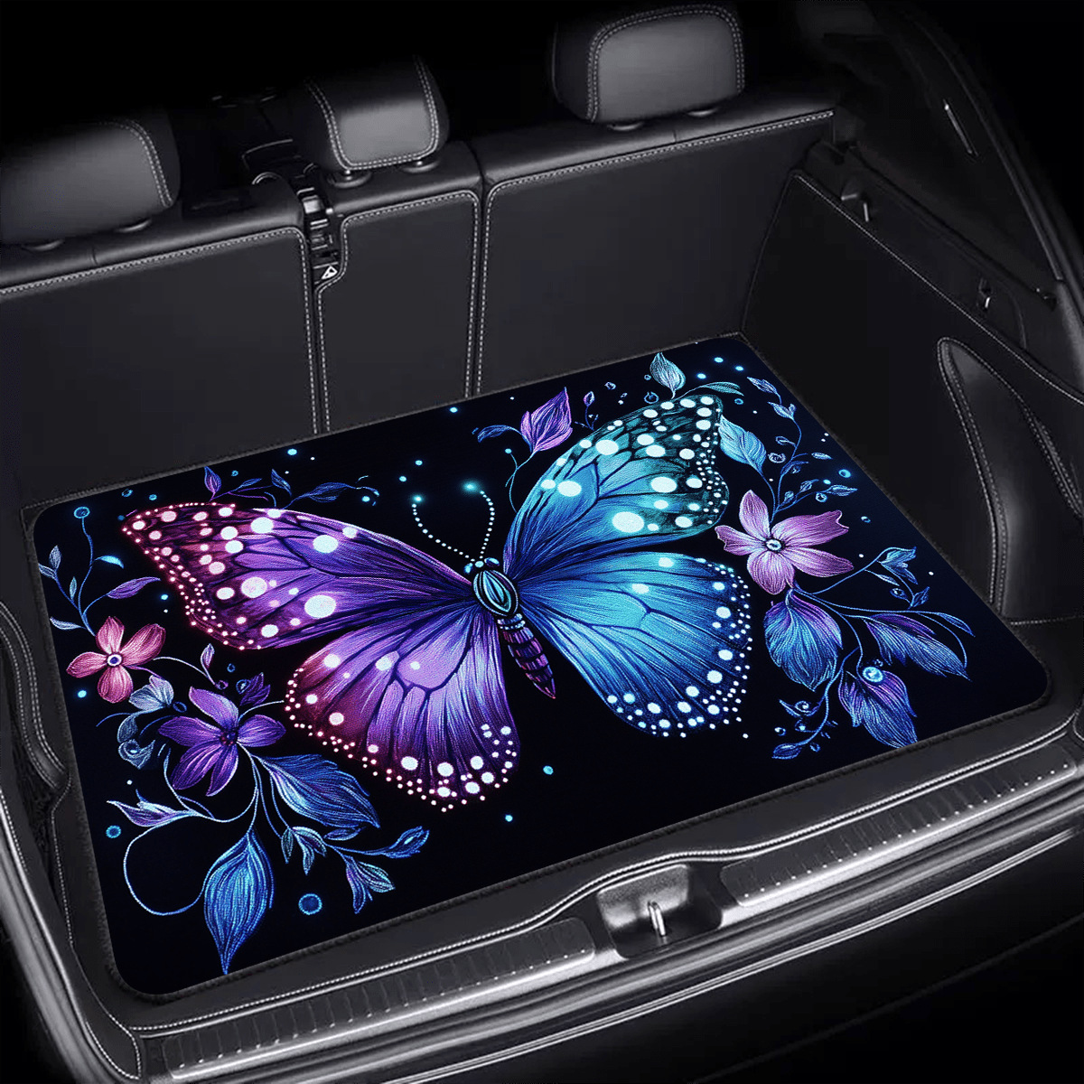 Car Trunk Mat with Full Coverage, Persian Style Car Mat, Cute Cat Cartoon Car Decoration Floor Mat, Stain-Resistant