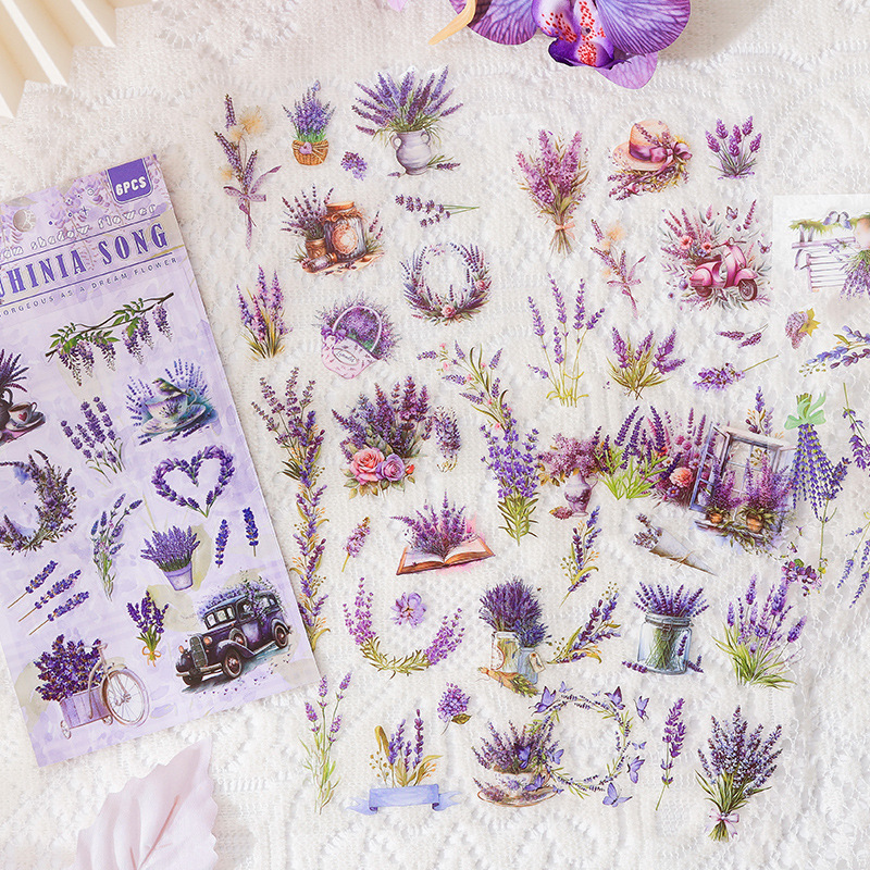 Dream Shadow Flower Clear Waterproof Pet Stick DIY Handbook Diary Landscape Stickers Plantas y Flores Cruciales