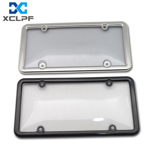 Cross-border modified US specification transparent license plate holder plastic metal universal car brand photo frame
