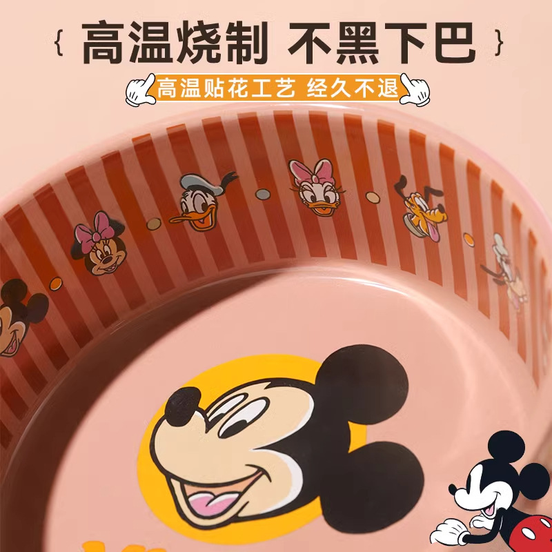 Disney serie de Mickey de gran calibre para gatos bolos de agua de cerámica para perros bolos Mickey Minnie cuello anti-voltear platos