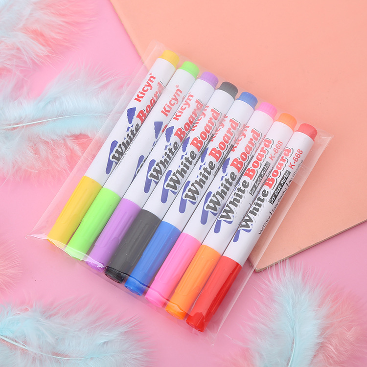 Children's Painting Water Floating Pen 8/12 Color Student Teaching Erasable Whiteboard Marker Color Water-Based Marking Pen Wholesale