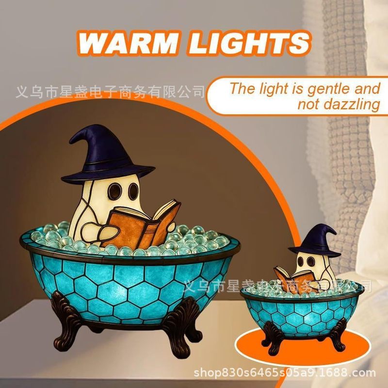 跨境爆款Ghost Bubble Bath Lamp 万圣节装饰幽灵泡泡浴灯摆件|undefined