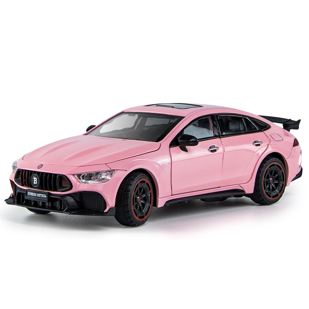Chimei modelo de coche de aleación 1:24 barboss 900 coche deportivo tire hacia atrás con sonido y luz coche de juguete AMG Puerta Abierta GT63 modelo
