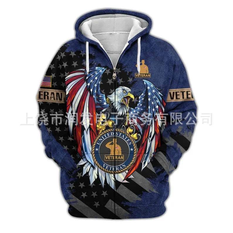 2026 New Cross-Border National Flag Men's Casual Hooded 3D Printed Casual Loose Hoodie for Men and Women