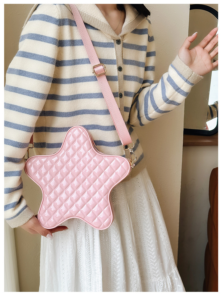 2025 New style fashionable star Backpack, diamond-shaped PVC jelly bag, fresh and sweet campus ladies' backpack undefined