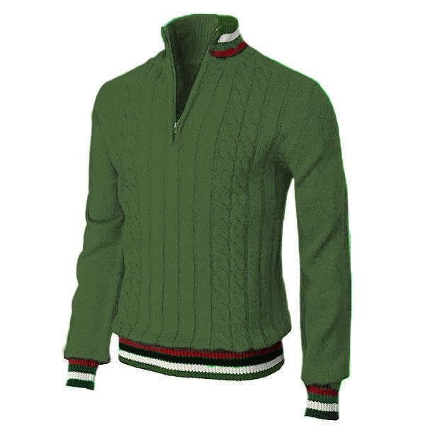 Pánské oblečení Nový jarní a podzimní pánský svetr s vysokým límečkem na zip_voghion.com