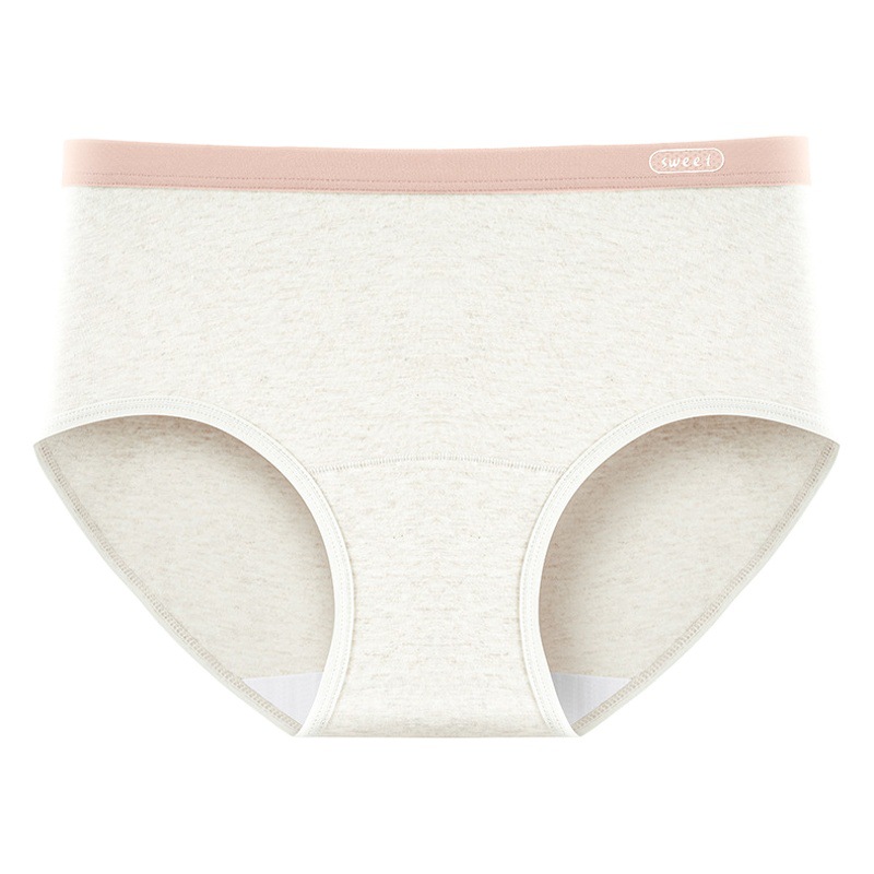 60 piezas de algodón de color, entrepierna larga, cintura media, algodón de color 7A, entrepierna antibacteriana de algodón puro, entrepierna larga, diseño de contraste de color, ropa interior de mujer