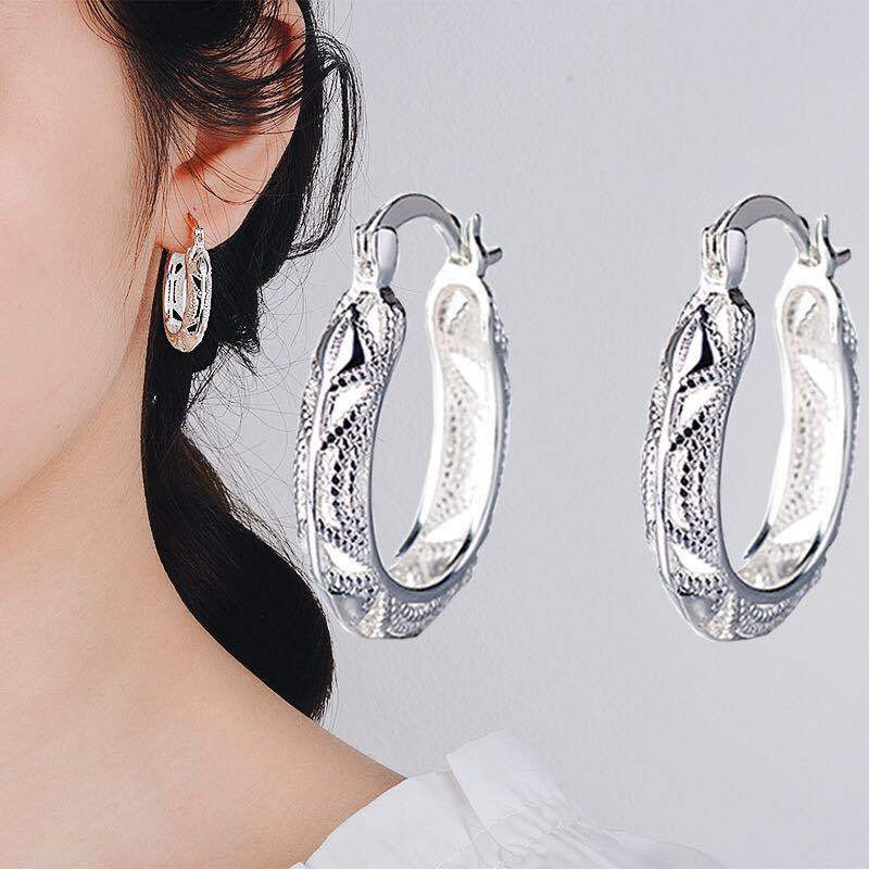 Joyas de brocado de nube hueco pendientes creativos de joyas transfronterizas europeas y estadounidenses desean aretes exagerados chapados en plata 925 image 1