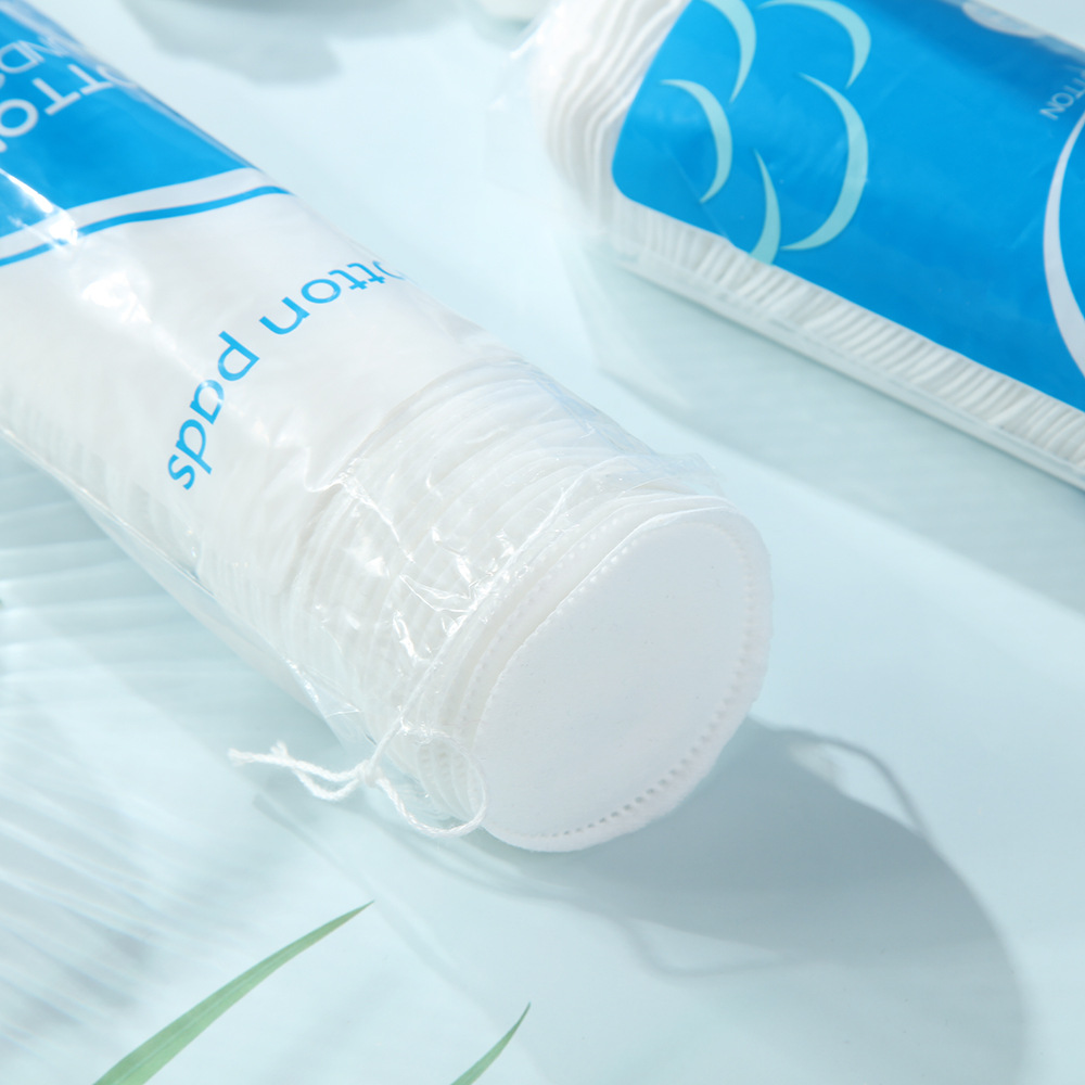 Amazon algodón redondo engrosado agujero de aguja borde sándwich ahorro de agua húmedo aplicación desechable algodón desinfectante de uñas mayorista