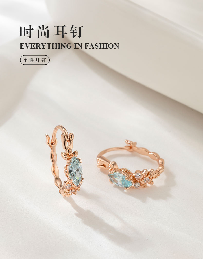 时尚轻奢风橄榄叶耳钉小众设计高级感简约个性耳环新品