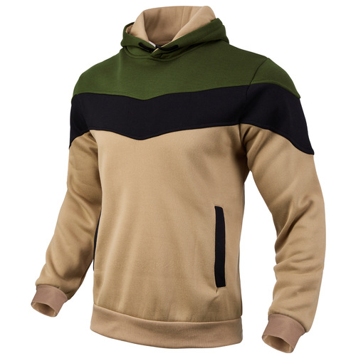 New Spring and Autumn Plain Color Men's Long Sleeve 3D Sports Casual Hooded Sweatshirt Loose Fit