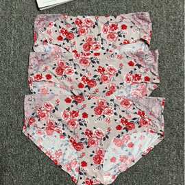 冰丝内裤低腰透气孔印花女士三角裤舒适女士大码内裤夏季无痕内裤