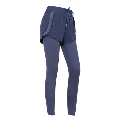 Women's Elastic Breathable No-show Spandex Blended High-waist Yoga Pants Running Slimming Training Fitness Shorts
