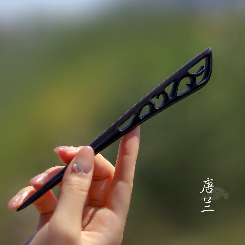 Xiangyun horquilla estilo antiguo simple diario de alto grado updo horquilla de madera nuevo estilo chino accesorios para el cabello palillos de ébano al por mayor