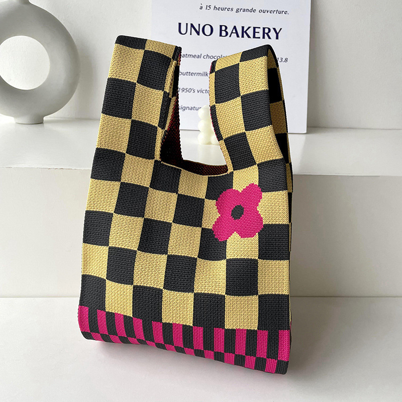 Bolsos, diseño de nicho femenino, bolso de punto personalizado, bolso tejido de un solo hombro de punto de todo fósforo, bolso de mano, bolso de mano