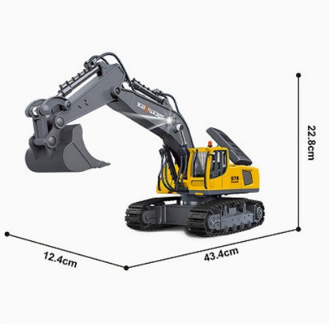 Vehículo de ingeniería de aleación de control remoto Huina excavadora camión de volcado bulldozer camión mezclador de cemento coche de juguetes eléctricos para niños image 41