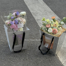 原创设计T形手提袋鲜花花束手提礼品包装袋小众鲜花礼物包装袋