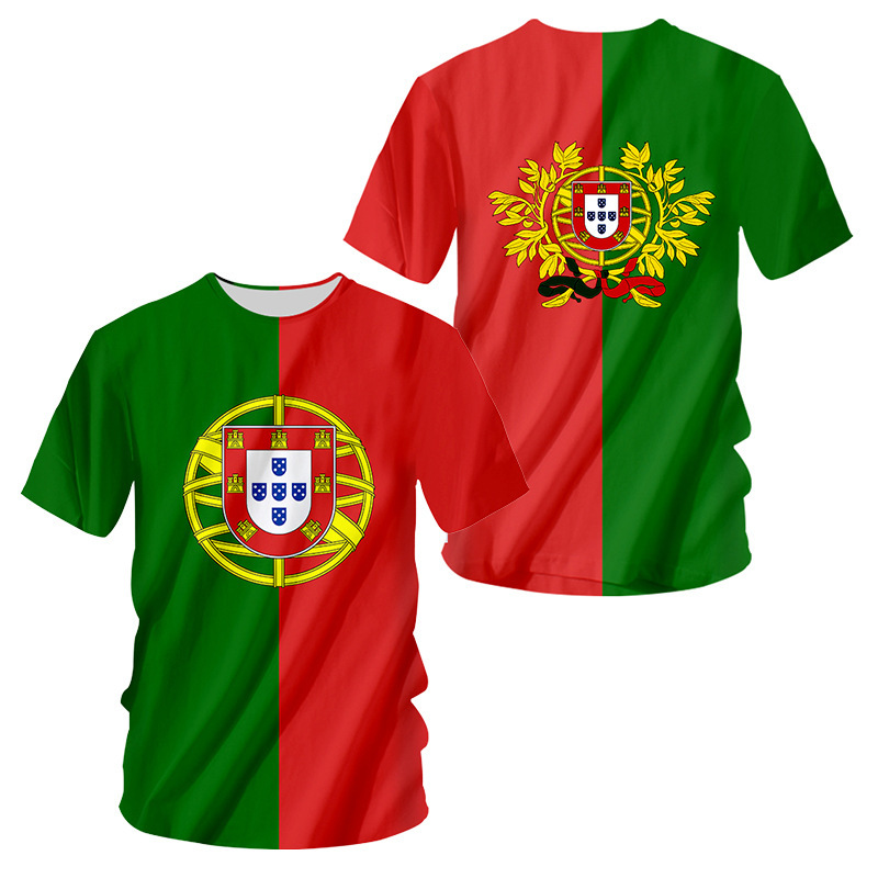 2024 nueva camiseta impresa 3D de la bandera brasileña transfronteriza de los hombres venta caliente transfronteriza estilo brazil flags camiseta