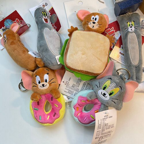 Tom and Jerry pendant cute and funny plush doll keychain bag pendant doll birthday gift GJ150