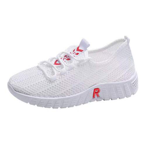 Spring and summer women's sports breathable mesh casual sports shoes thick-soled walking shoes soft-soled comfortable lace-up old Beijing cloth shoes