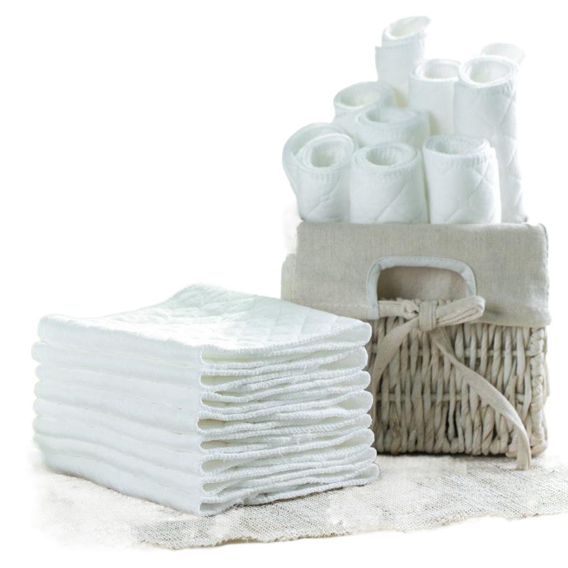 Cross-border newborn baby products sunshine chrysanthemum three-layer white ecological cotton diapers baby diapers washable fast suction
