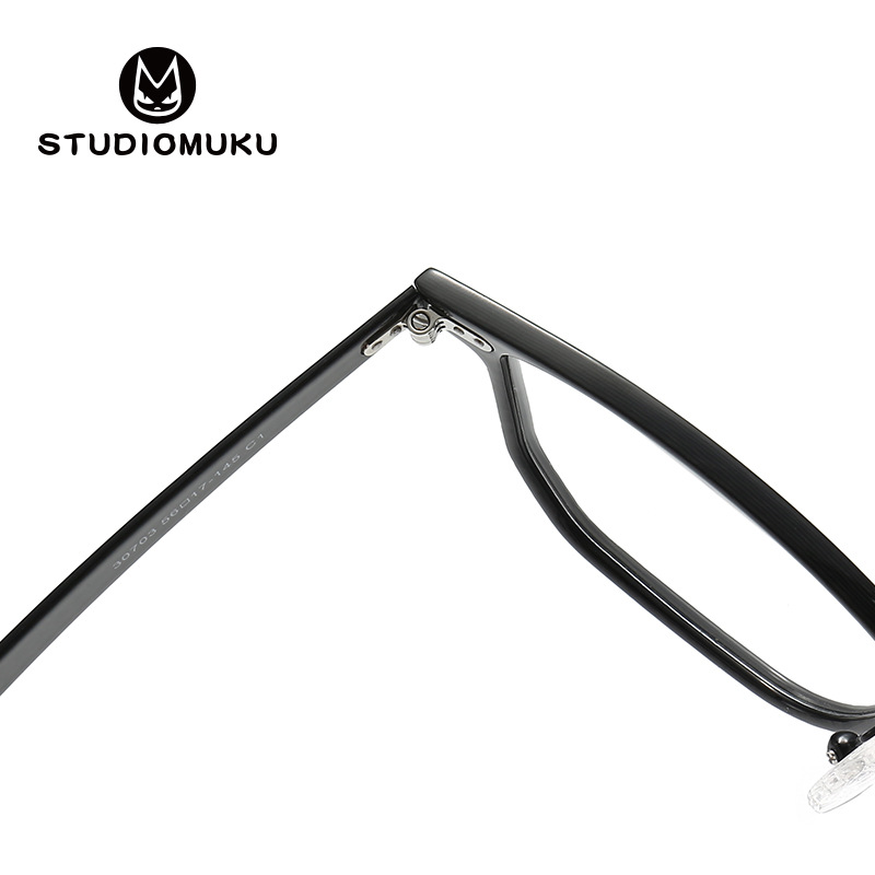 STUDIOMUKU madera fresca gafas nacionales fibra de carbono gafas lisas marco ligero marco negro marco cuadrado