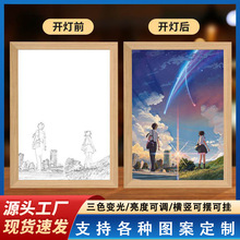 抖音爆款 你的名字 灯光画摆台 送女友闺蜜二次元 发光画 氛围灯