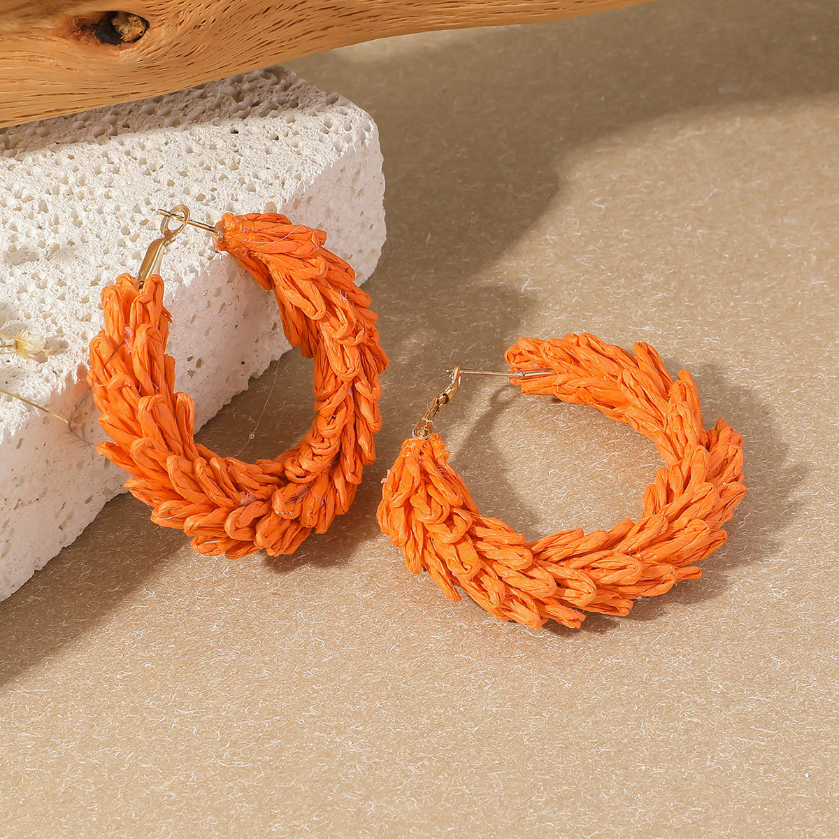 11g Weight 304 Stainless Steel Ear Needle Material Earrings Classification 1 Pair Quantity Holiday, Travel Occasion raffia Material Geometric Pattern All Seasons Season Women's Gender Vacation, Simple Style Style 1 Pair Vacation Simple Style Geometric Raffia Earrings 8