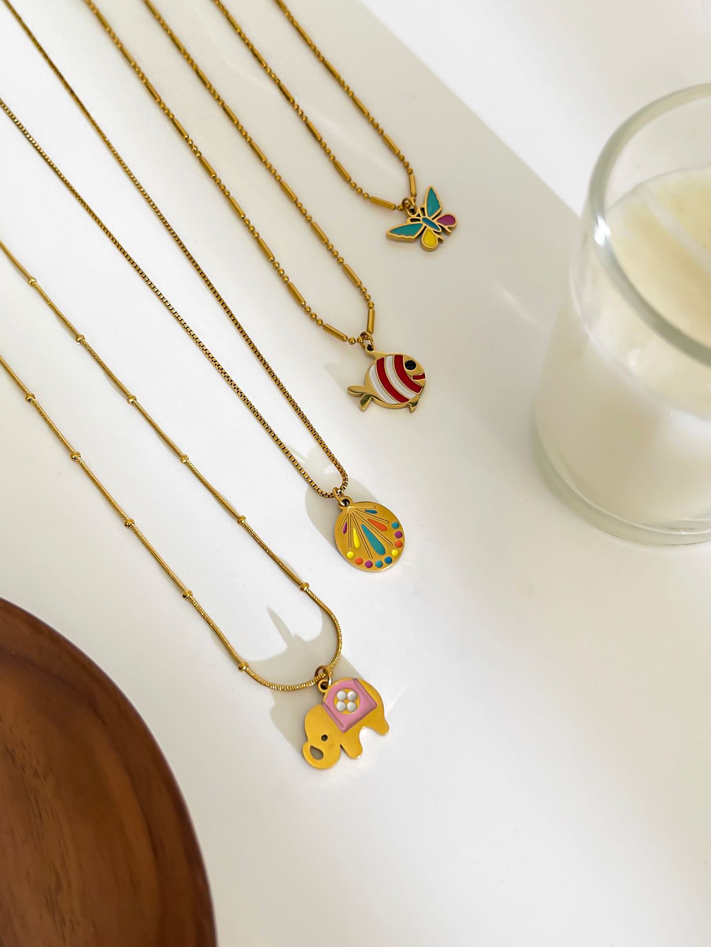 Insect Pattern Women's Gender 316L Stainless Steel Insect Waterproof Non Tarnish Surgical Steel Cute Pendant Necklace For Women's