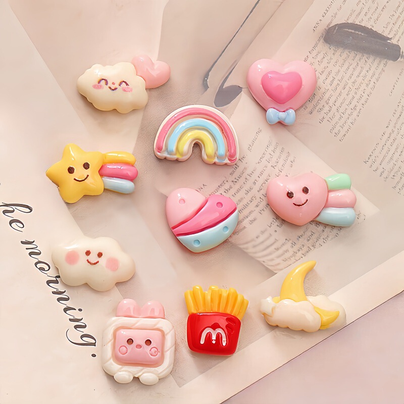 Mini Love Rainbow DIY Nail Art Jewelry Children's Wear Nail Nail Decoration Mobile Phone Shell Earrings Resin Accessories