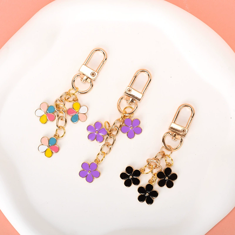 Keychain, bag decoration, metal pendant, flowered, Amazon, wholesale