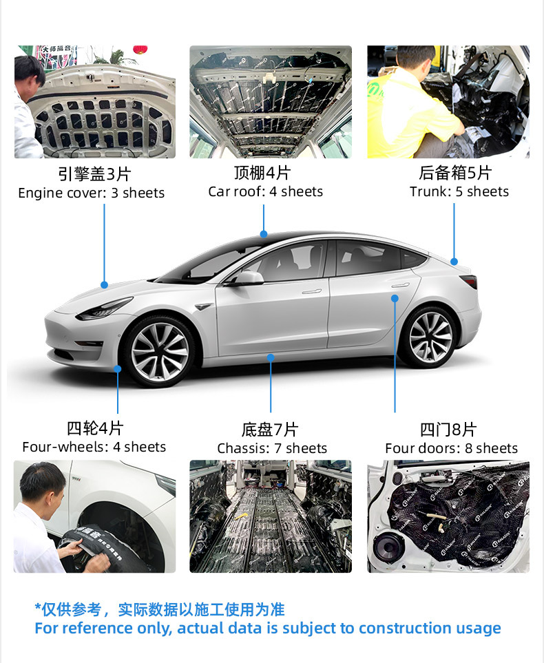 Rolled Aluminum Foil Butyl Rubber Shock-Absorbing Damping Soundproofing Mat Car Soundproofing Material Four-Door Chassis Noise Reduction