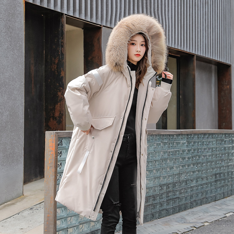 Abajo chaqueta de los hombres de mediados de-longitud de moda de terciopelo alto Abrigo con capucha pareja desgaste invierno nuevo espesado cálido de los hombres y las mujeres del mismo estilo