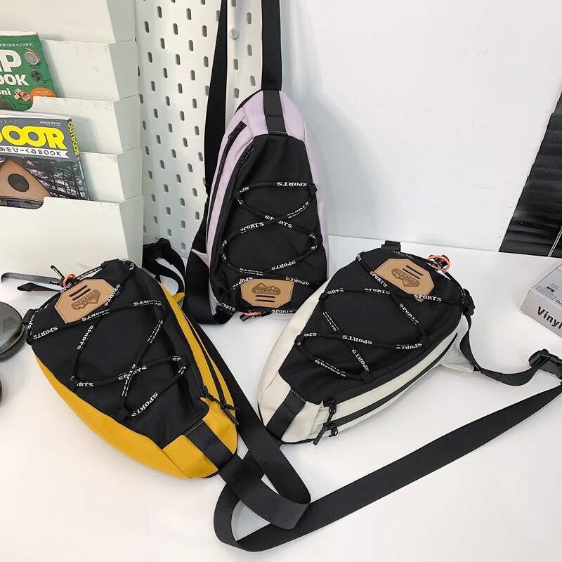 Men's and Women's Trendy Brand Chest Bags, Japanese-Style Crossbody Bags, Korean-Style Sports Casual Cross-Strap Shoulder Bags, Fashionable Casual Large-Capacity Bags