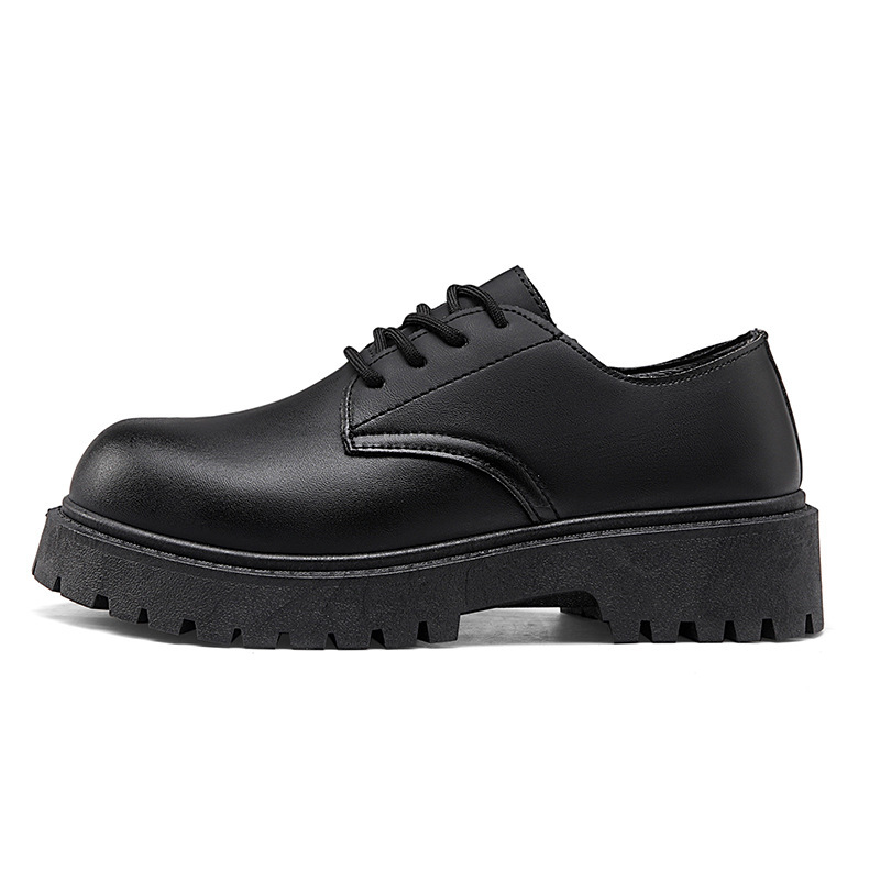 En nombre de los zapatos Derby, nuevos zapatos de cuero de cabeza grande mate de otoño, zapatos de hombre de suela gruesa casuales británicos de nicho, zapatos Martin de moda image 6