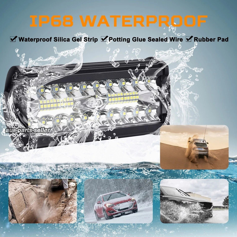 Lámpara de barra larga de automóvil LED doble fila 400W lámpara de trabajo ultra brillante barra delantera de vehículo todoterreno red centro lámpara de reflector 40LED image 4