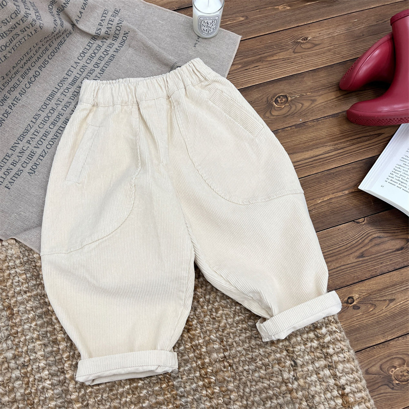 Children's boys' corduroy new casual pan, children's Korean version autumn clothing, baby striped velvet versatile_voghion.com