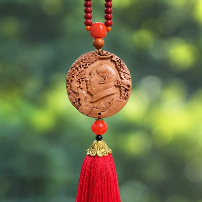 Car hanging — pendant, high-end car pendant, rosewood - peach-wood-oriental-hong-lucky-edition-simple-decoration