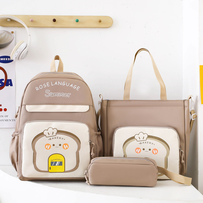 Nuevo bolso de color de colisión, bolso de matrícula, señoras, sentido avanzado, escuela primaria de gran capacidad, bolso lindo de dibujos animados, bolso de hombro