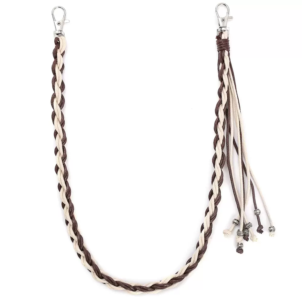 日韩时尚非主流手工编织蜡线裤链牛仔裤子配饰简约百搭炫酷腰链