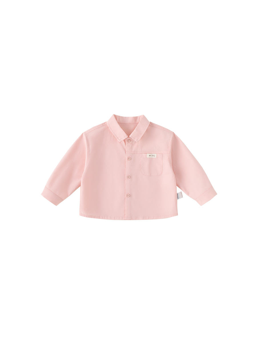 Youbao ropa para niños camisa todo fósforo para niños primavera nuevo estilo interior para niños pequeños y medianos color sólido top de solapa para niños de manga larga