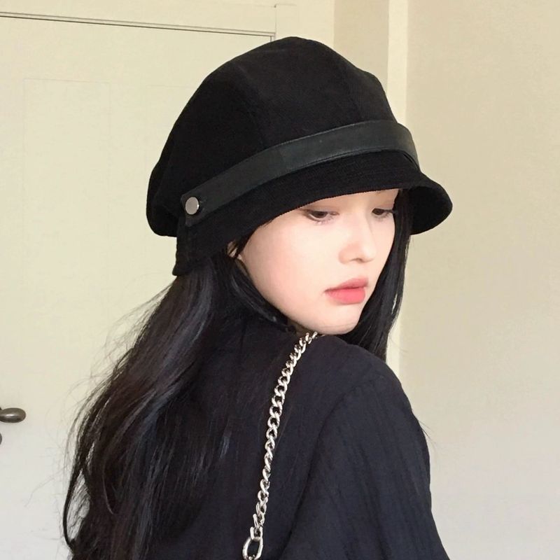 灯芯绒渔夫帽女2025新款气质一帽多戴可做小礼帽高性价比骑车可戴|undefined