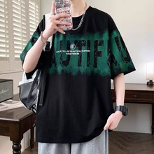 2025新款短袖t恤男孩初高中学生帅气宽松半袖青少年冰丝夏装上衣