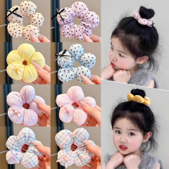 韓国風子供用ヘアゴム花びらキャンディーカラーボールヘアゴム女の子ヘッドフラワー立体綿充填フラワーヘッドバンド