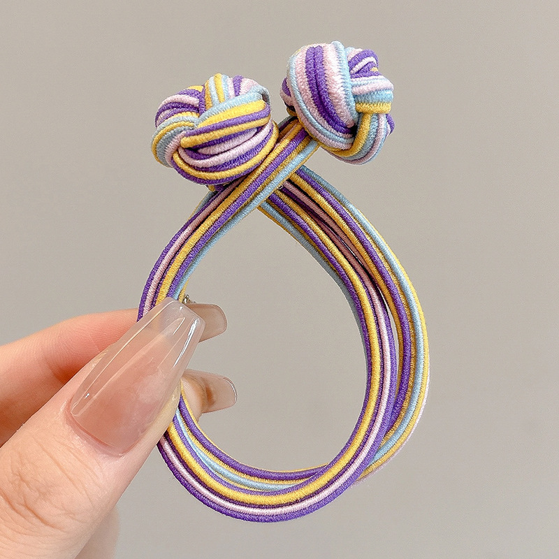 Cuerda para el cabello retro Maillard, temperamento femenino, cuerda para el cabeza duradera, banda de goma para el cabello de alta gama, tocado de lazo para el cabello de cola de caballo alta