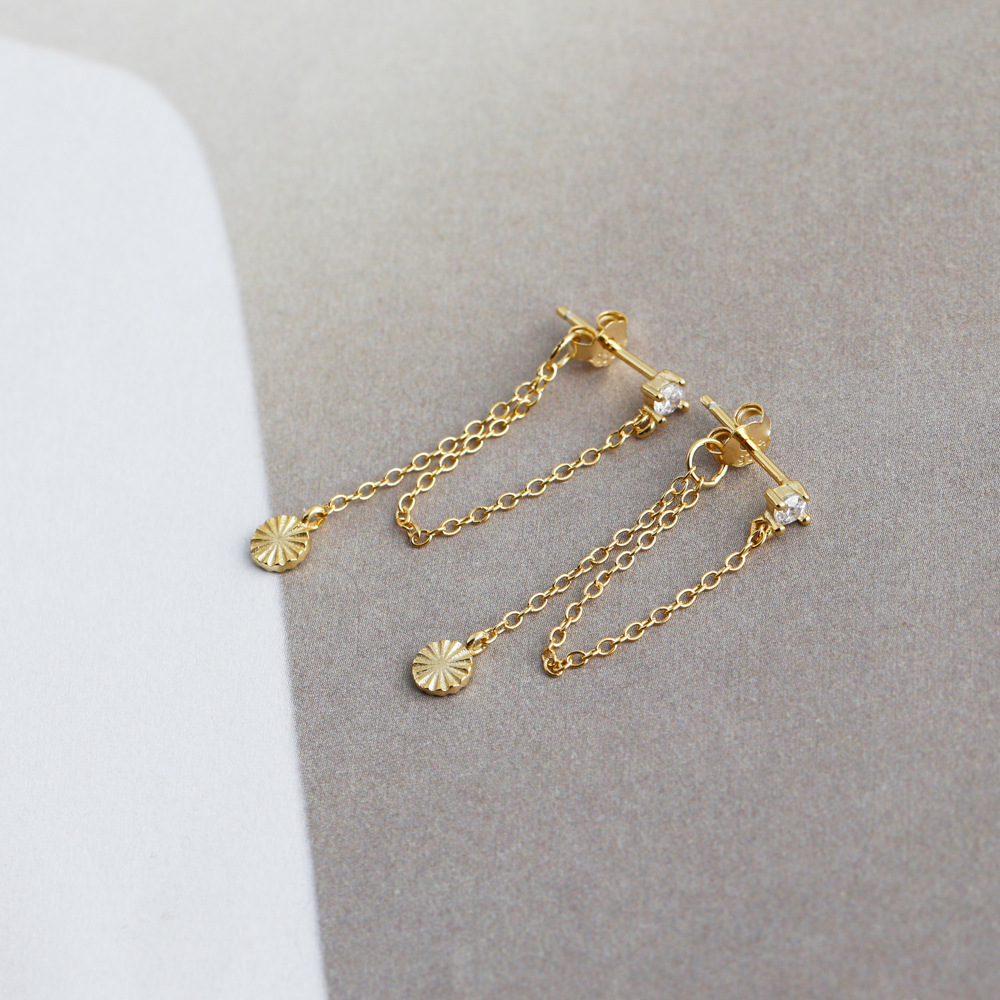 Fashion Geometric Sterling Silver Plating Rhinestones Drop Earrings 1 Pair