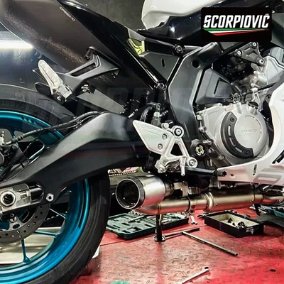 Motorcycle exhaust pipe spring breeze 675SR stainless
