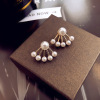 Silver needle, fashionable fresh earrings from pearl, accessory, silver 925 sample, simple and elegant design, wholesale