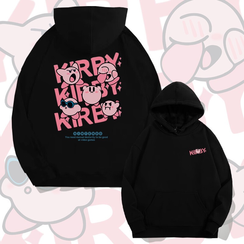 Autumn and winter collection: Japanese-style anime-themed Kirby hooded sweatshirts, trendy and loose-fitting long-sleeved clothing for men and women, perfect as a couple's outfit Autumn and winter collection: Japanese-style anime-themed Kirby hooded sweatshirts, trendy and loose-fitting long-sleeved clothing for men and women, perfect as a couple's outfit
